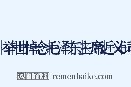 举世悼念毛泽东主席近义词是什么意思的图片